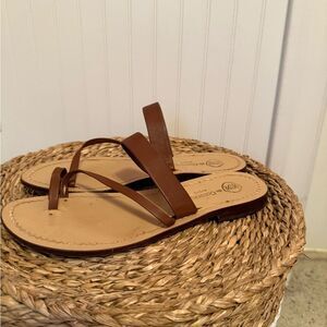 da Costanzo Capri Brown Leather Sandals Made in Italy - 39 - Good Condition